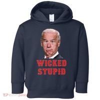 Wicked Stupid Funny Joe Biden Boston Toddler Hoodie thumb 0