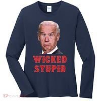 Wicked Stupid Funny Joe Biden Boston Women's Long Sleeve Shirt thumb 0