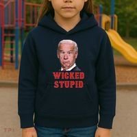 Wicked Stupid Funny Joe Biden Boston Kids Hoodie thumb 3