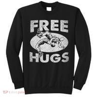Wrestling Shirts  Funny Free Hugs Wrestling  Coach Sweatshirt thumb 0