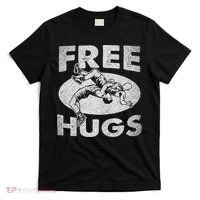 Wrestling Shirts  Funny Free Hugs Wrestling  Coach T-Shirt thumb 0
