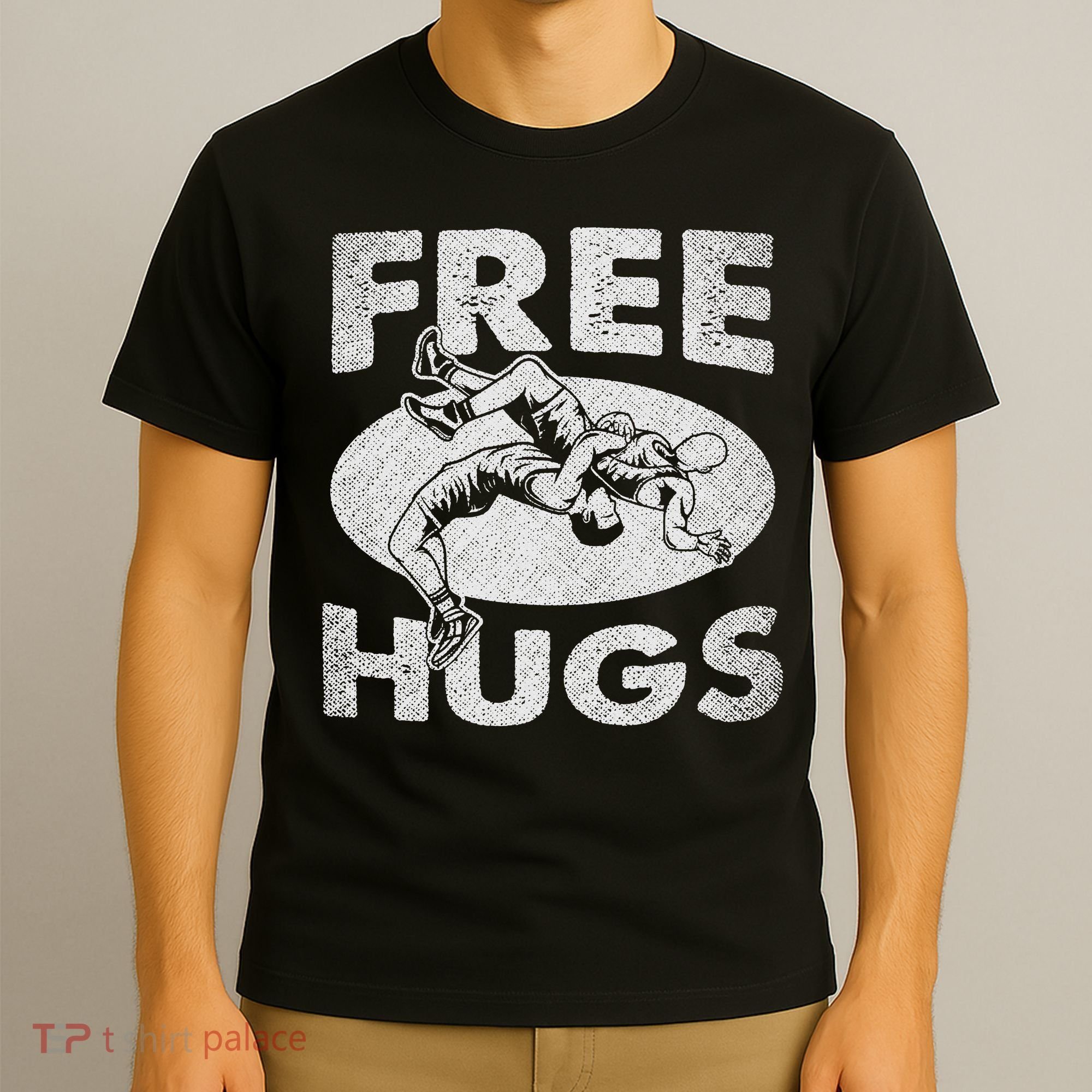 Wrestling Shirts  Funny Free Hugs Wrestling  Coach T-Shirt
