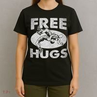 Wrestling Shirts  Funny Free Hugs Wrestling  Coach T-Shirt thumb 4