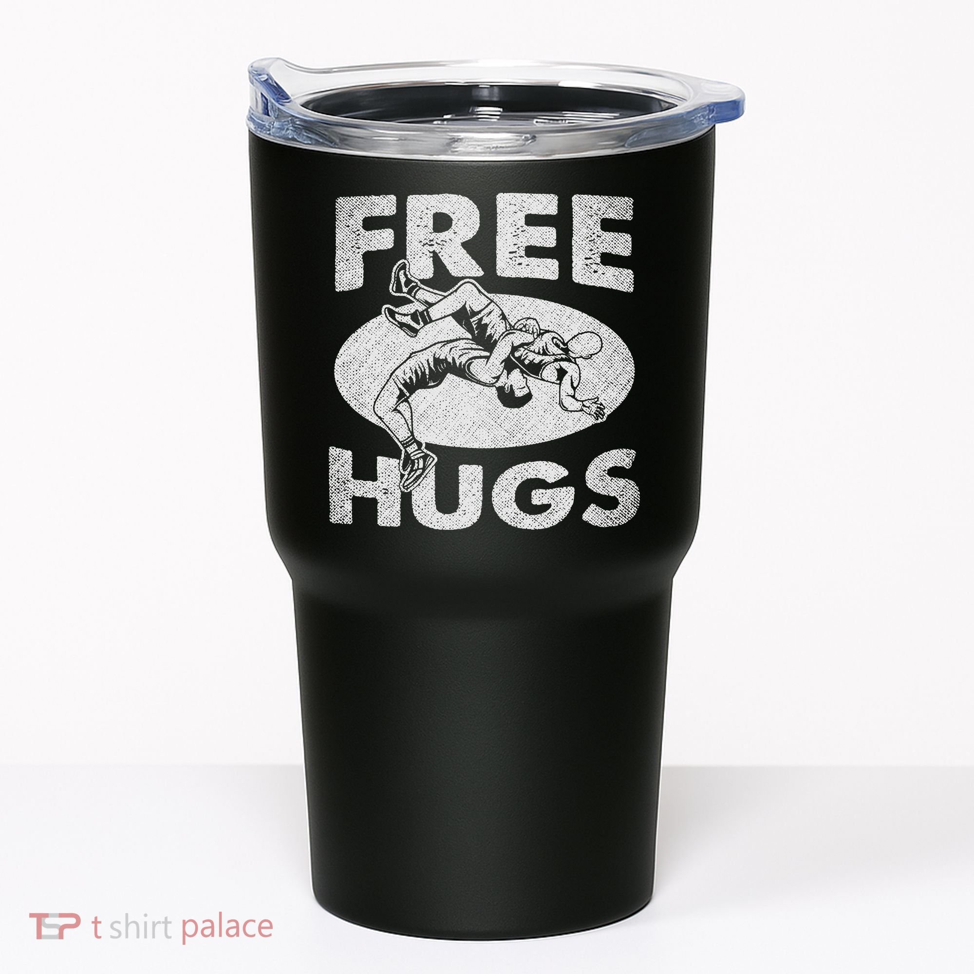 Wrestling Shirts  Funny Free Hugs Wrestling  Coach Tumbler