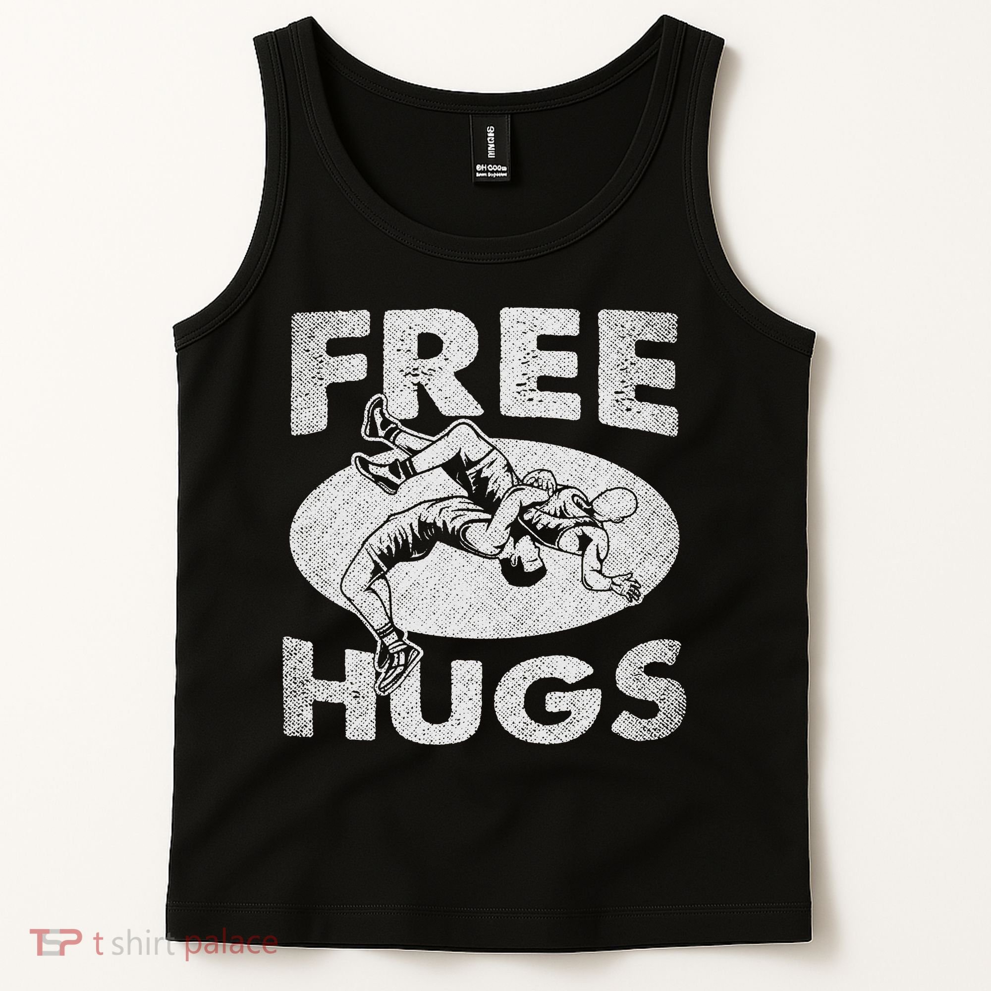 Wrestling Shirts  Funny Free Hugs Wrestling  Coach Tank Top