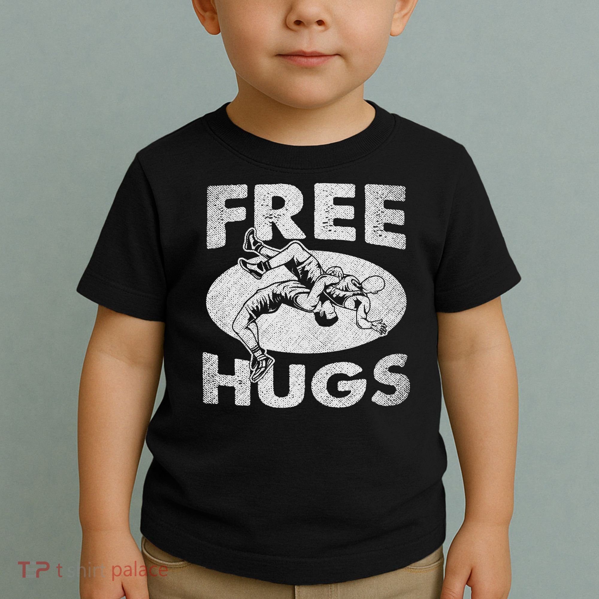 Wrestling Shirts  Funny Free Hugs Wrestling  Coach Toddler T-Shirt