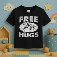 Wrestling Shirts  Funny Free Hugs Wrestling  Coach Toddler T-Shirt thumb 3