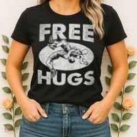 Wrestling Shirts  Funny Free Hugs Wrestling  Coach Women's T-Shirt thumb 2