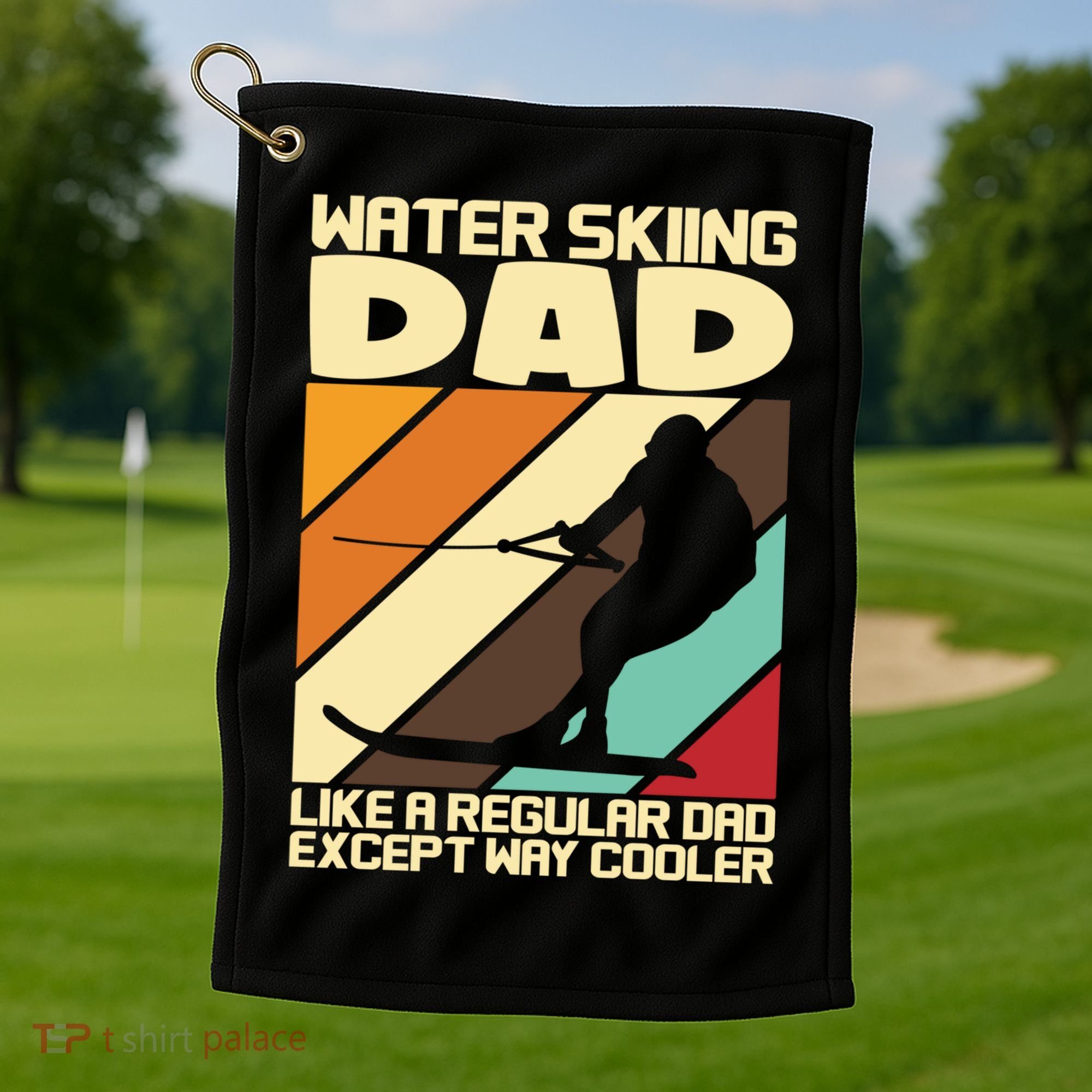 Water Ski Fans Water Skiing Dad Gift Golf Towel