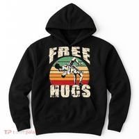 Wrestling Shirts  Funny Free Hugs Wrestling  Coach Hoodie thumb 0