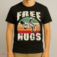 Wrestling Shirts  Funny Free Hugs Wrestling  Coach T-Shirt thumb 3