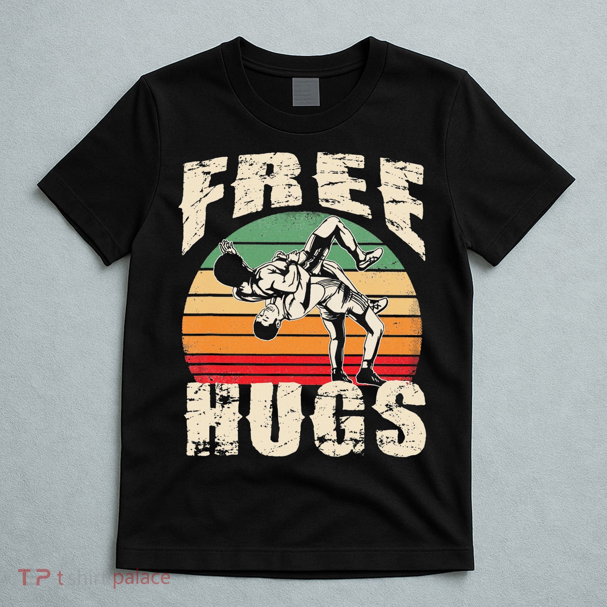 Wrestling Shirts  Funny Free Hugs Wrestling  Coach T-Shirt