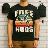 Wrestling Shirts  Funny Free Hugs Wrestling  Coach T-Shirt thumb 6