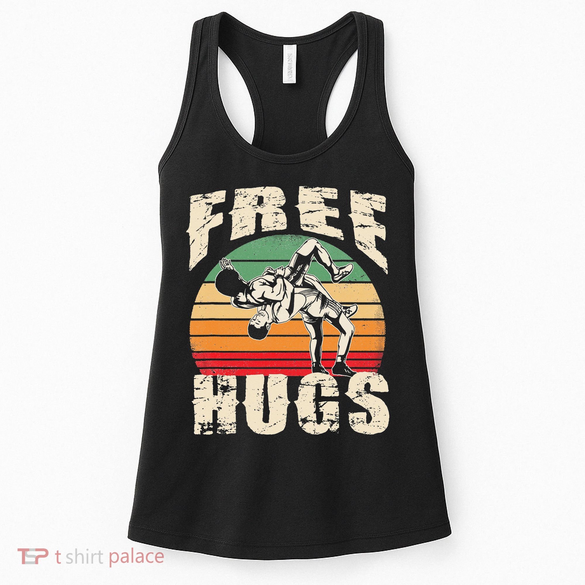 Wrestling Shirts  Funny Free Hugs Wrestling  Coach Women's Tank Top