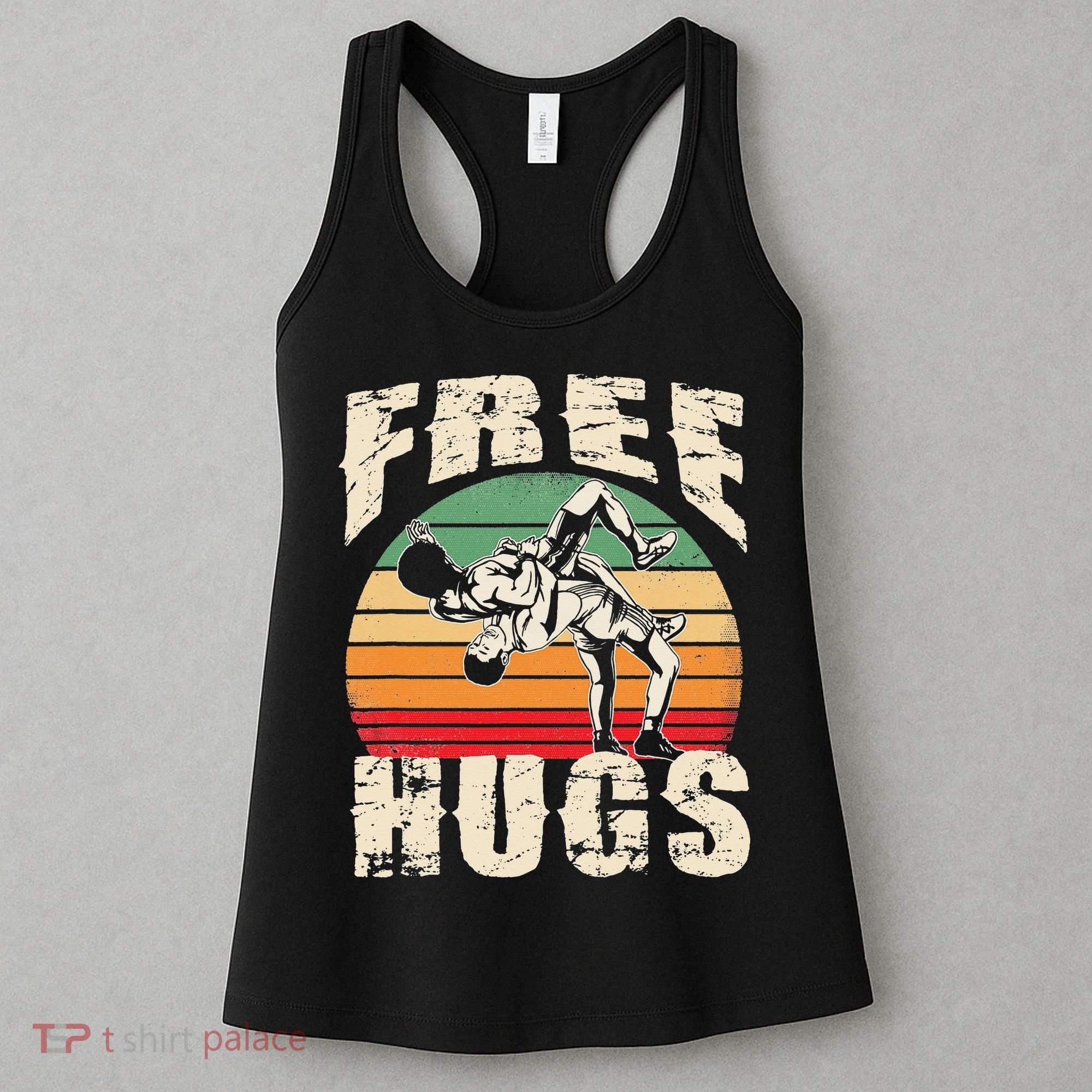 Wrestling Shirts  Funny Free Hugs Wrestling  Coach Women's Tank Top