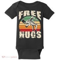 Wrestling Shirts  Funny Free Hugs Wrestling  Coach Baby Bodysuit thumb 0