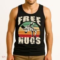 Wrestling Shirts  Funny Free Hugs Wrestling  Coach Tank Top thumb 3