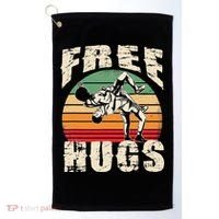 Wrestling Shirts  Funny Free Hugs Wrestling  Coach Golf Towel thumb 0