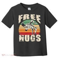 Wrestling Shirts  Funny Free Hugs Wrestling  Coach Toddler T-Shirt thumb 0