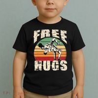 Wrestling Shirts  Funny Free Hugs Wrestling  Coach Toddler T-Shirt thumb 2
