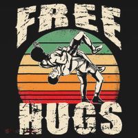 Wrestling Shirts  Funny Free Hugs Wrestling  Coach Visor thumb 3