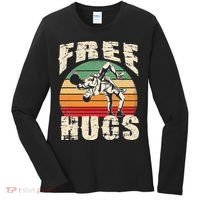 Wrestling Shirts  Funny Free Hugs Wrestling  Coach Women's Long Sleeve Shirt thumb 0