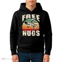 Wrestling Shirts  Funny Free Hugs Wrestling  Coach Kids Hoodie thumb 4