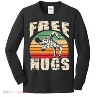 Wrestling Shirts  Funny Free Hugs Wrestling  Coach Kids Long Sleeve Shirt thumb 0
