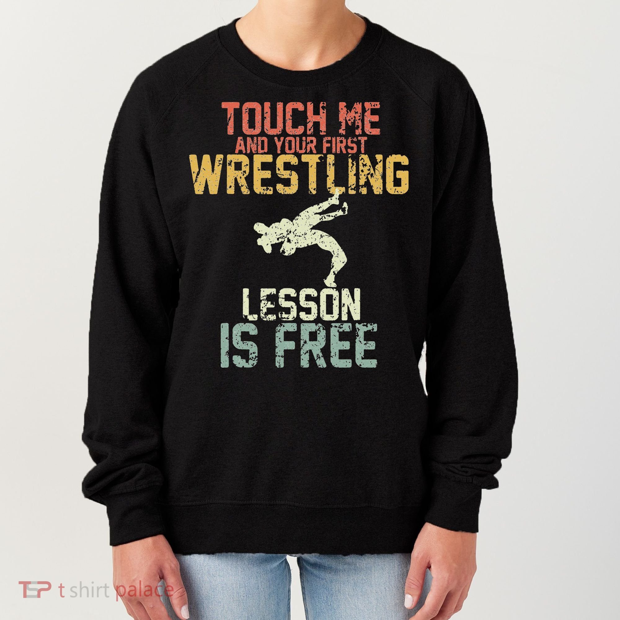 Wrestling Shirts  Funny Free Hugs Wrestling  Coach Women's Sweatshirt