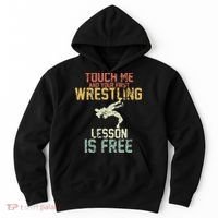 Wrestling Shirts  Funny Free Hugs Wrestling  Coach Hoodie thumb 0