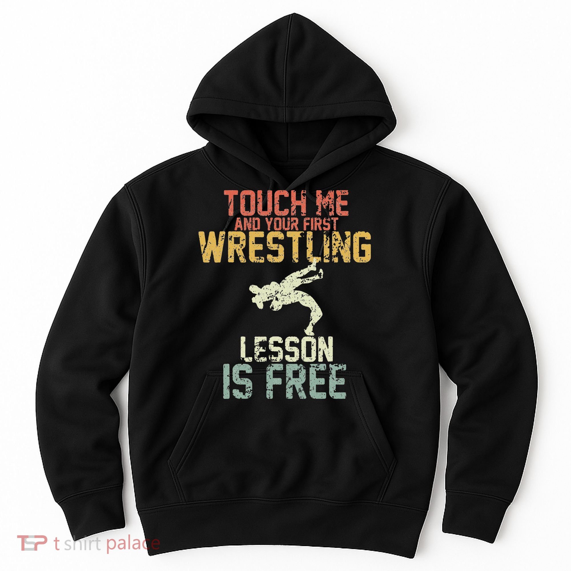 Wrestling Shirts  Funny Free Hugs Wrestling  Coach Hoodie