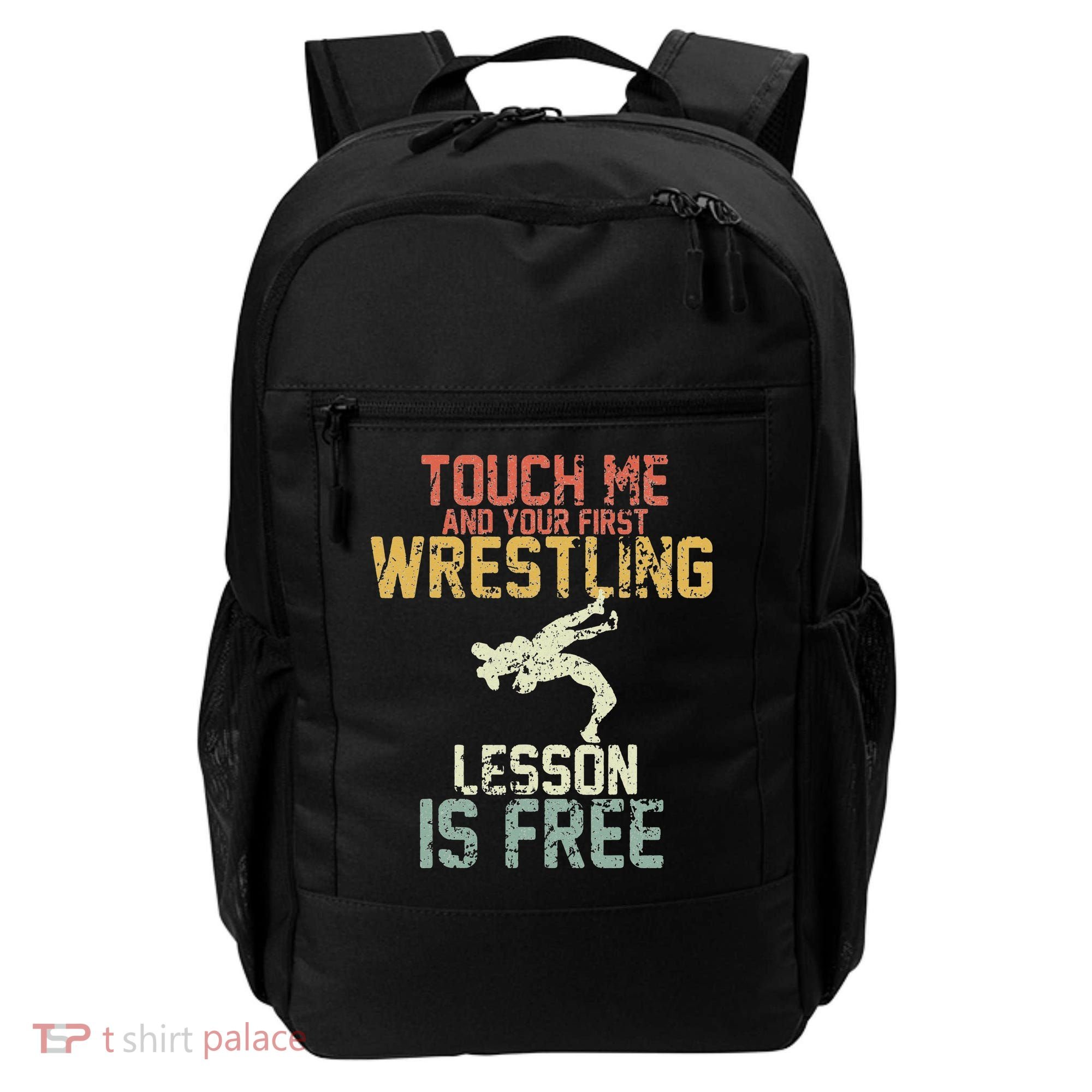Wrestling Shirts  Funny Free Hugs Wrestling  Coach Backpack