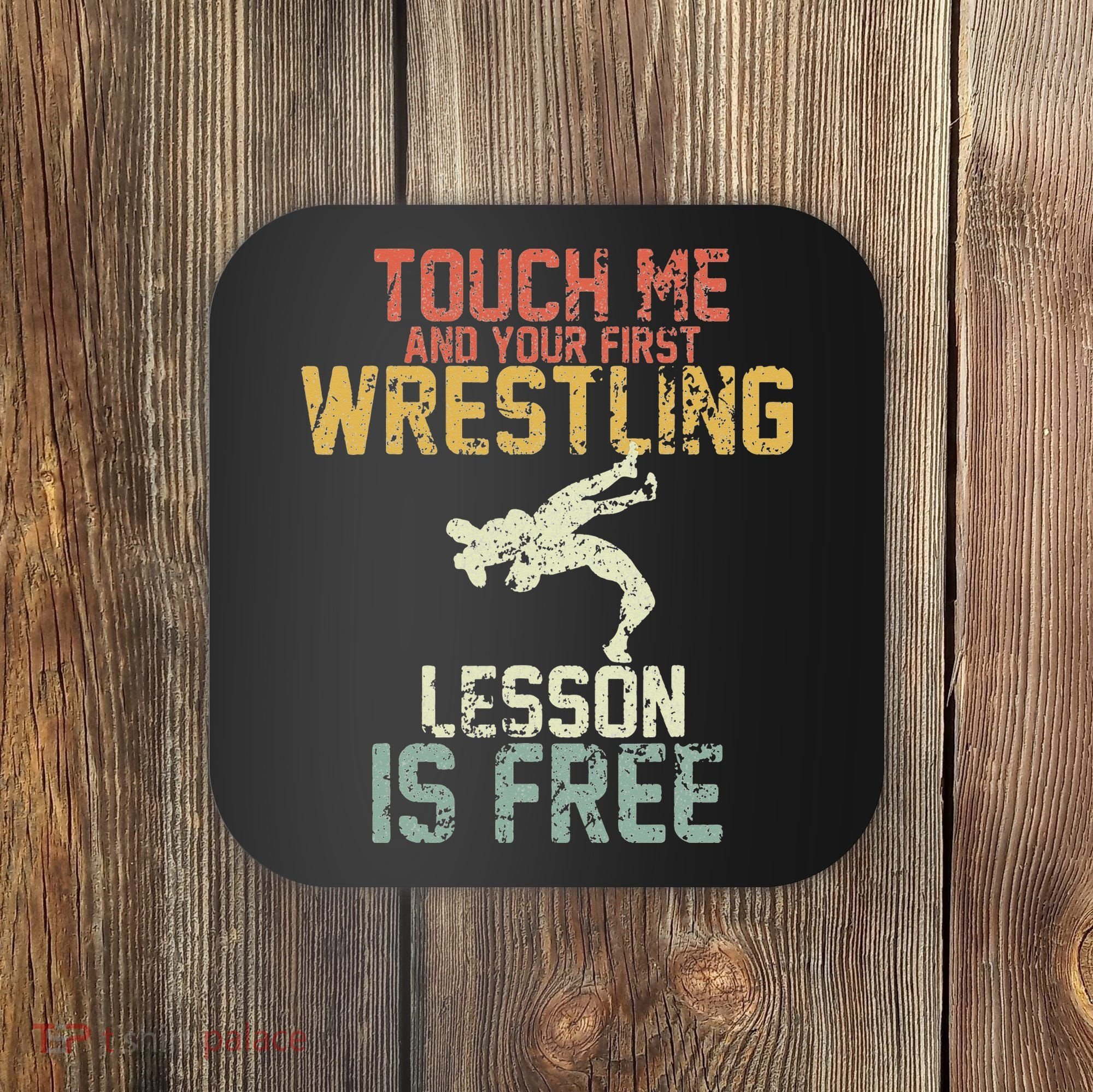 Wrestling Shirts  Funny Free Hugs Wrestling  Coach Coaster