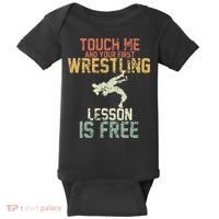 Wrestling Shirts  Funny Free Hugs Wrestling  Coach Baby Bodysuit thumb 0