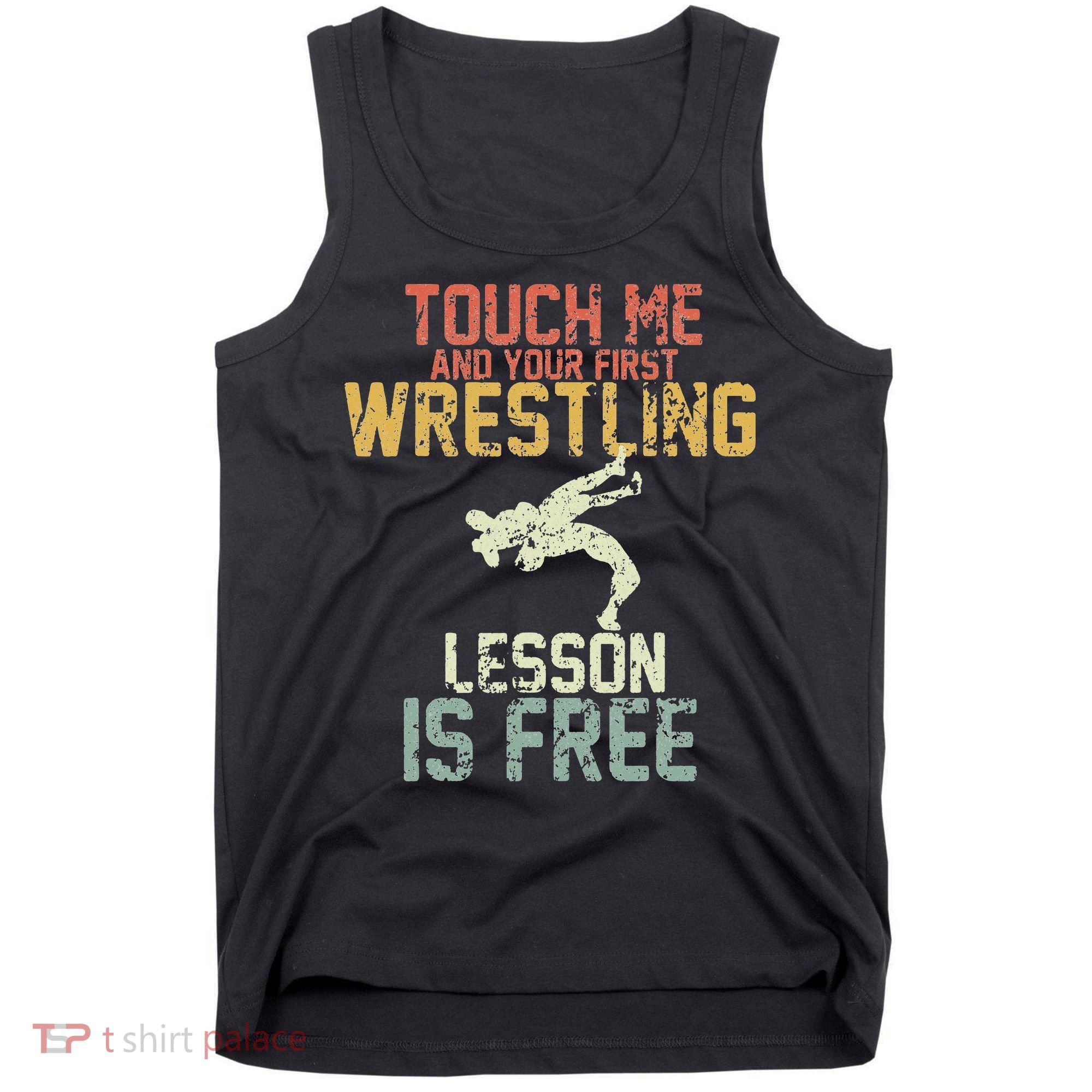 Wrestling Shirts  Funny Free Hugs Wrestling  Coach Tank Top