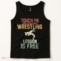 Wrestling Shirts  Funny Free Hugs Wrestling  Coach Tank Top thumb 2