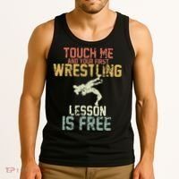 Wrestling Shirts  Funny Free Hugs Wrestling  Coach Tank Top thumb 3