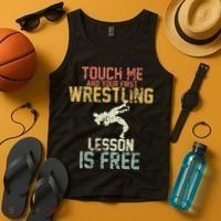 Wrestling Shirts  Funny Free Hugs Wrestling  Coach Tank Top thumb 4