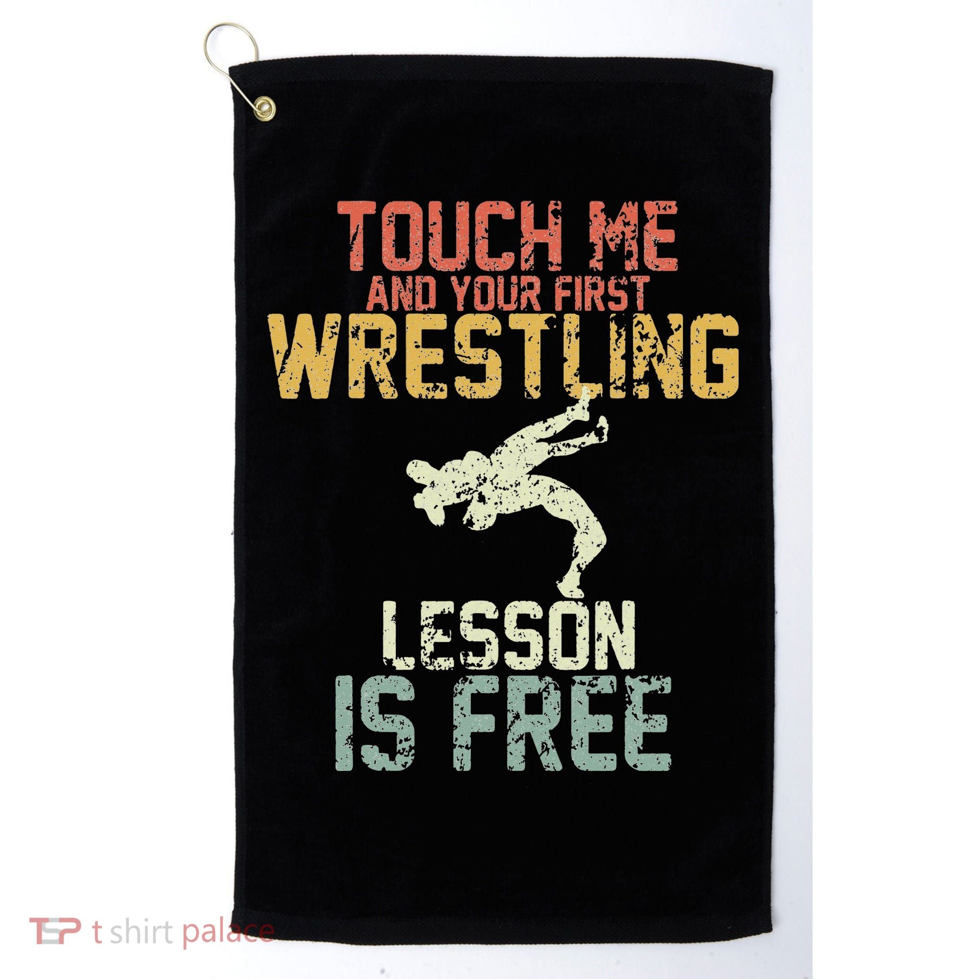 Wrestling Shirts  Funny Free Hugs Wrestling  Coach Golf Towel