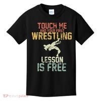 Wrestling Shirts  Funny Free Hugs Wrestling  Coach Kids T-Shirt thumb 0