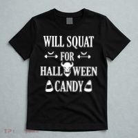 Will Squat For Halloween Candy Halloween Quote T-Shirt thumb 5