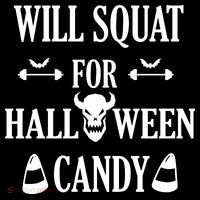 Will Squat For Halloween Candy Halloween Quote Polo thumb 3