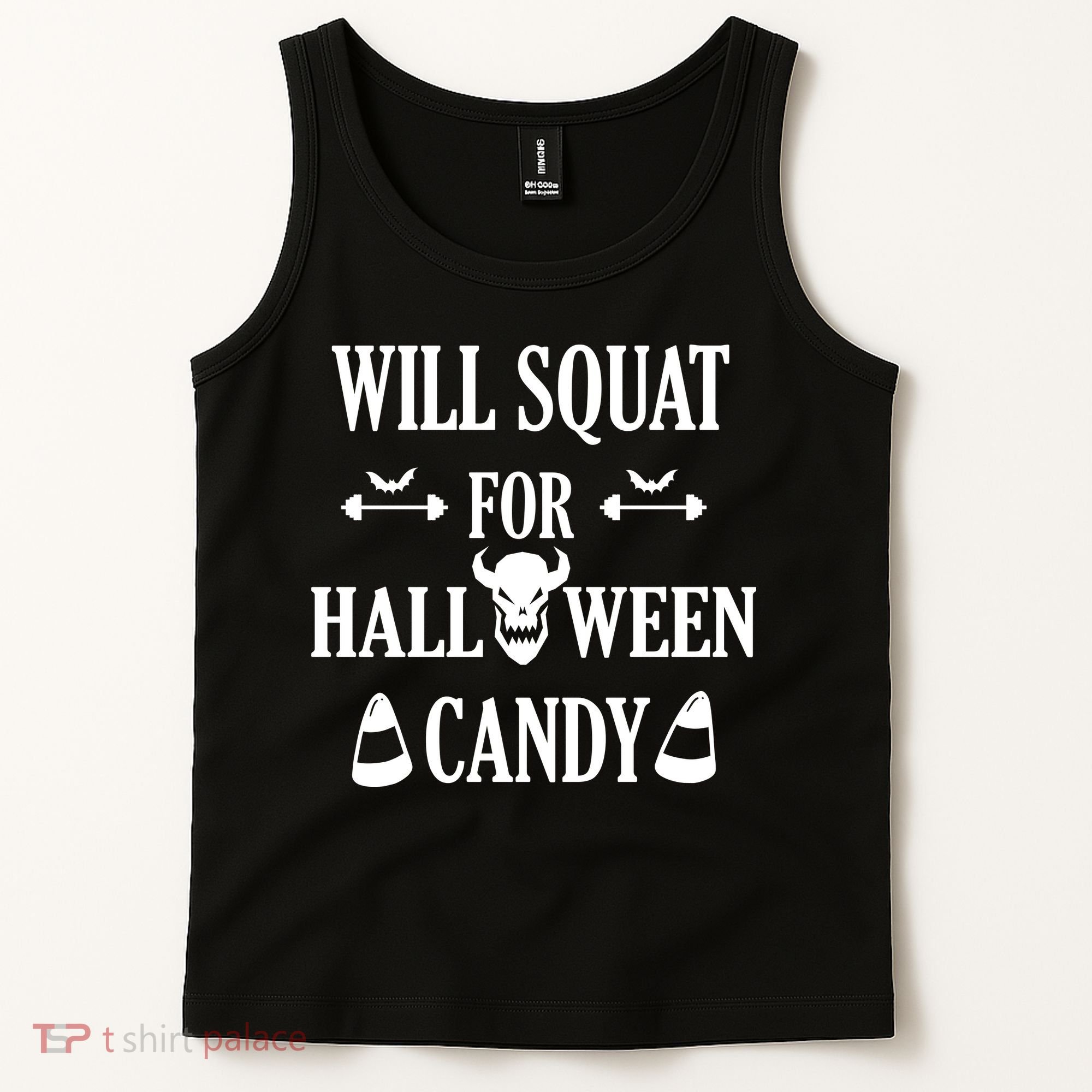 Will Squat For Halloween Candy Halloween Quote Tank Top