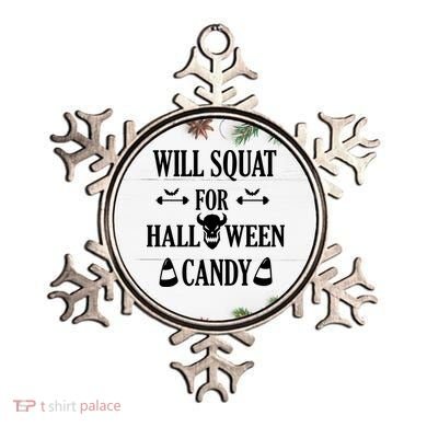 Will Squat For Halloween Candy Halloween Quote Ornament