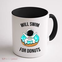 Will Swim For Donuts Coffee Mug thumb 1
