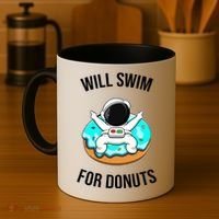 Will Swim For Donuts Coffee Mug thumb 4