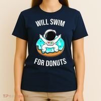 Will Swim For Donuts T-Shirt thumb 4