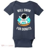 Will Swim For Donuts Baby Bodysuit thumb 0