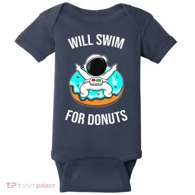 Will Swim For Donuts Baby Bodysuit