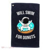 Will Swim For Donuts Golf Towel thumb 0